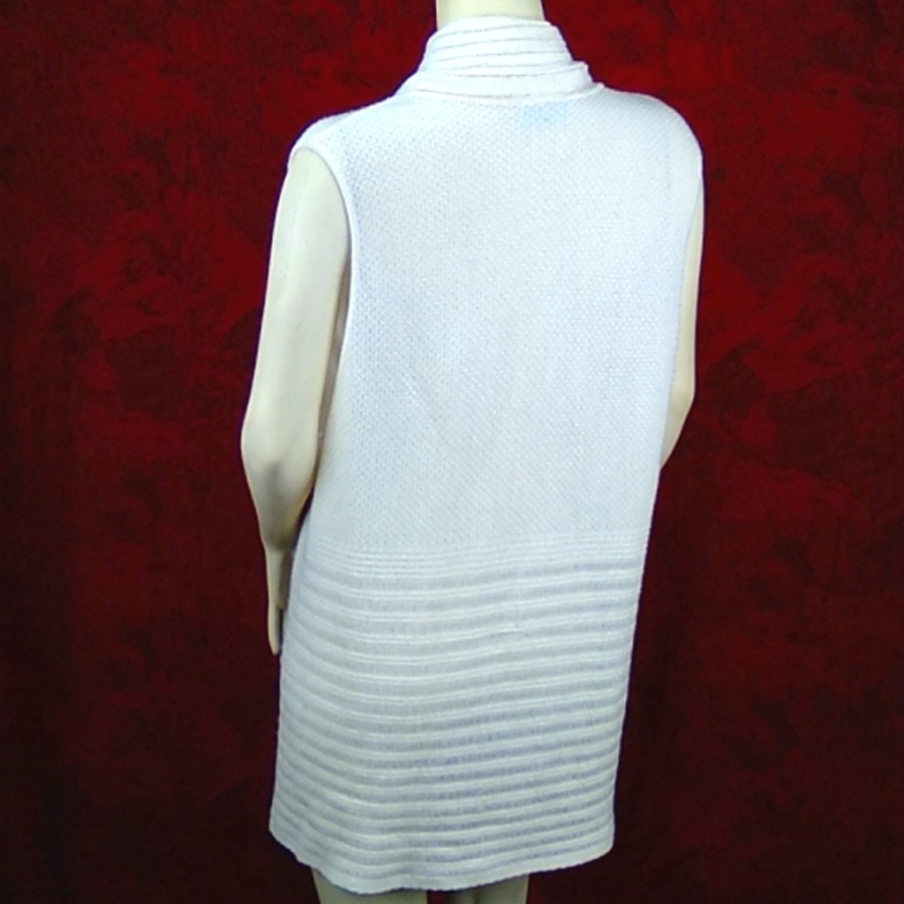 Cream open front cardigan sweater - Picture 2 of 4